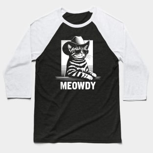 Cat Cowboy Cowgirl Country Western Meowdy Funny Cat Baseball T-Shirt